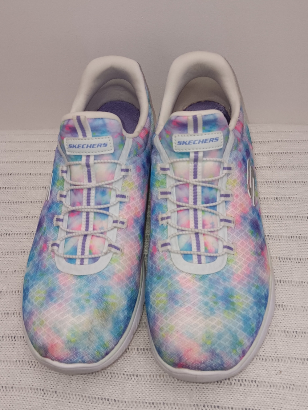 Skechers Women's Pastel Tie-Dye Slip-On Athletic Sneakers - Blue, Pink, Purple